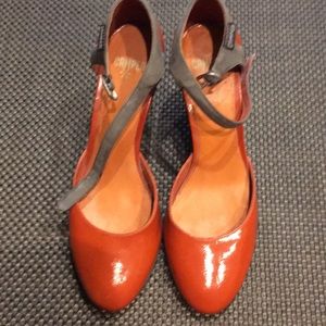 Orange patent leather size 8 worn once